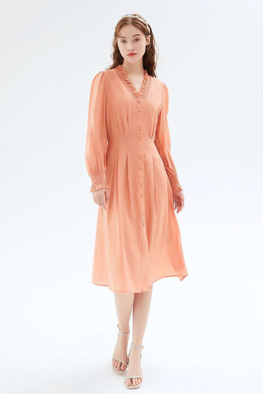 Toj Skye Okobevidst | Maisie Puff Sleeve Kjole Mandarin