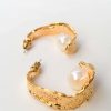 Smykker Og Tilbehor Skye Oreringe | Margo 18K Guld Pearl Hoop Oreringe