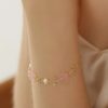 Smykker Og Tilbehor Skye Guld | Daphne Cherry Blossom Rose Quartz Pearl Armband Guld