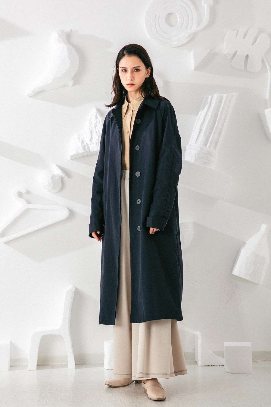 Toj Skye Okobevidst | Coraline Trenchcoat Indigo