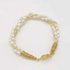 Smykker Og Tilbehor Skye Armband | Thais Freshwater Pearl Woven Armband Guld