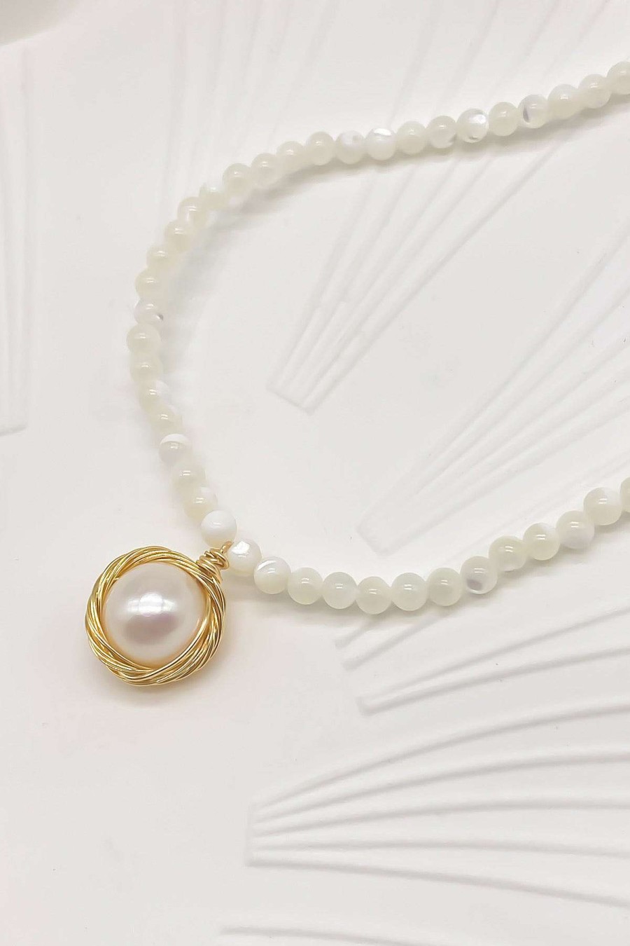 Smykker Og Tilbehor Skye Guld | Daniela Freshwater Pearl Pendant Halskaede