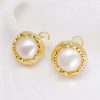 Smykker Og Tilbehor Skye Guld | Erin Halo Freshwater Pearl Stud Oreringe Guld