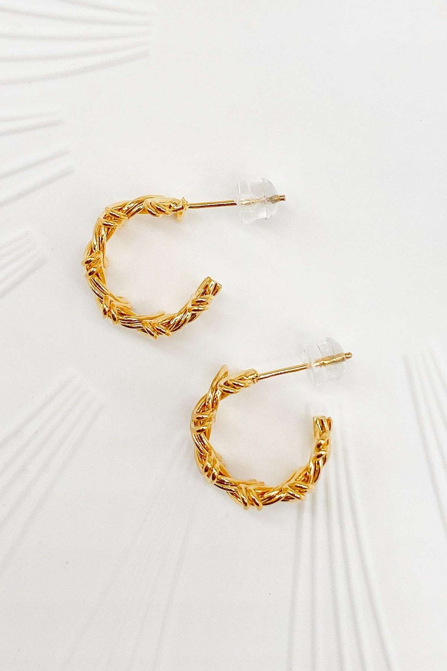 Smykker Og Tilbehor Skye Oreringe | Sevyn Twisted Mini Hoop Oreringe Guld