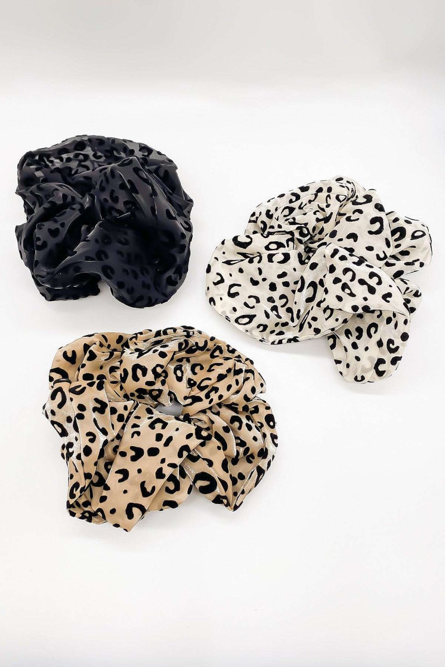 Smykker Og Tilbehor Skye Har Tilbehor | Calliope Leopard Print Velvet Scrunchie