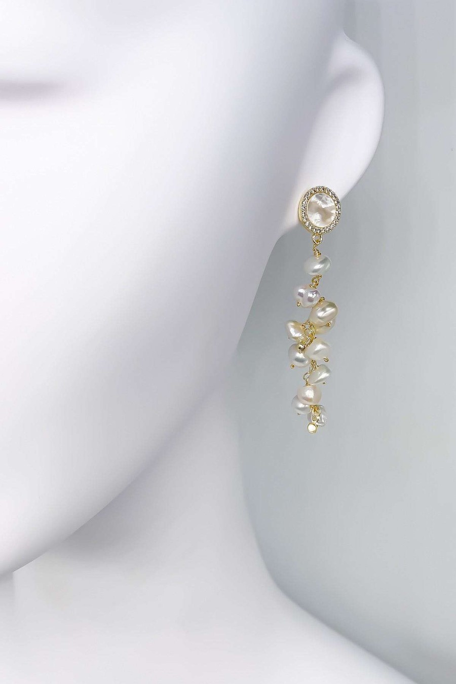 Smykker Og Tilbehor Skye Oreringe | Renee 18K Pearl Drabe Oreringe Guld