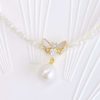 Smykker Og Tilbehor Skye Guld | Janelle Butterfly Pearl Drop Halskaede