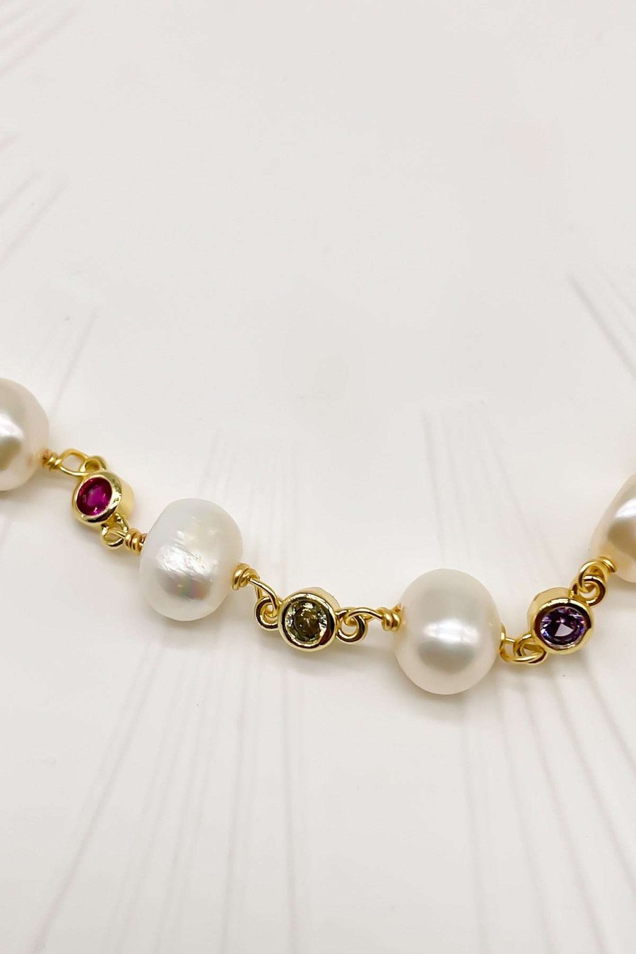 Smykker Og Tilbehor Skye Guld | Caledonia Freshwater Pearl Jewel Halskaede Guld