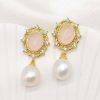 Smykker Og Tilbehor Skye Oreringe | Bella Rose Quartz Filigran Perle-Drabeoreringe Guld