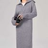 Toj Skye | Marcella Zip Collar Merino Wool Ribbet Sweater Dress Gra